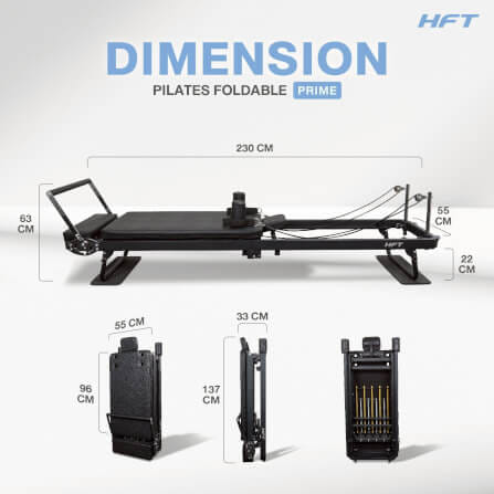 เครื่องพิลาทิส HOMEFITTOOLS PILATES REFORMER FOLDABLE รุ่น PRIME สีดำ (รวมอุปกรณ์เสริม)_5